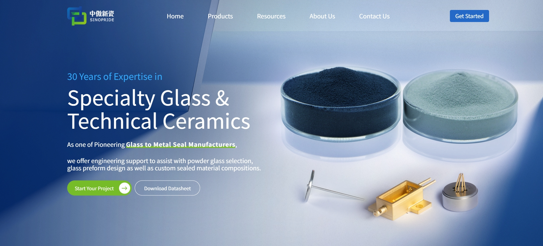  SINOPRIDE is a high-tech enterprise specializing in glass-metal seals and ceramic technologies. 